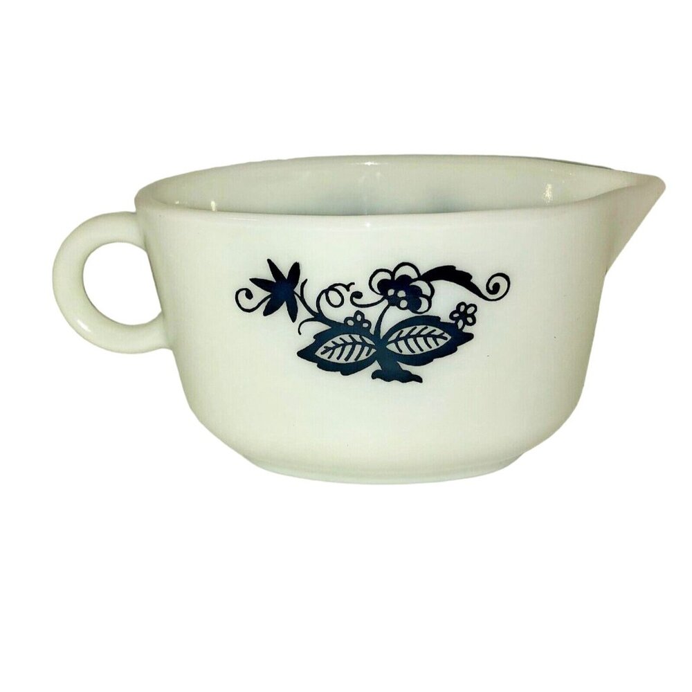 Vintage Pyrex Old Town Blue Gravy Boat Used Thanksgiving 70s - Picture 2 of 16